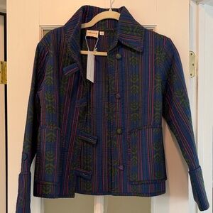 Julia Amory Dakota Jacket - Cranberry Mustique Stripe